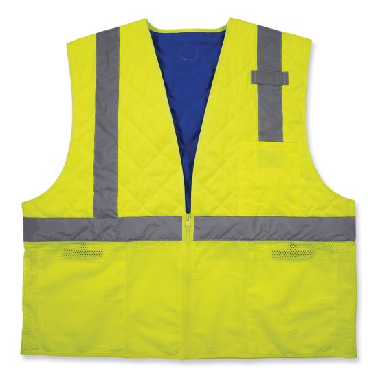 Chill-Its 6668 Class 2 Hi-Vis Safety Cooling Vest. Polymer, Large, Lime, Ships in 1-3 Business Days1