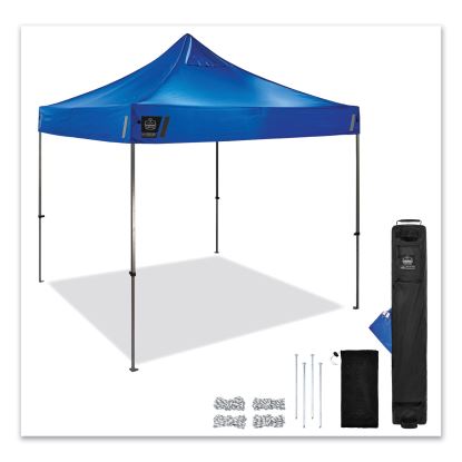 Shax 6000 Heavy-Duty Pop-Up Tent, Single Skin, 10 ft x 10 ft, Polyester/Steel, Blue, Ships in 1-3 Business Days1