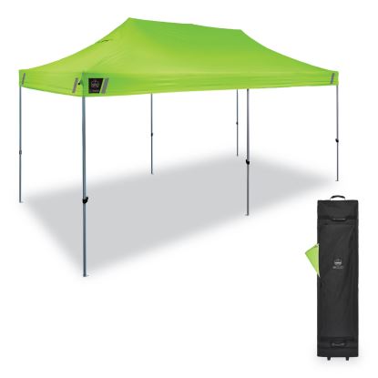 Shax 6015 Heavy-Duty Pop-Up Tent, Single Skin, 10 ft x 20 ft, Polyester/Steel, Lime, Ships in 1-3 Business Days1
