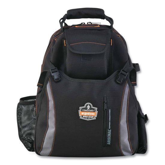 Arsenal 5843 Tool Backpack Dual Compartment, 26 Comp, 8.5x13.5x18, Ballistic Polyester, Black/Gray,Ships in 1-3 Business Days1