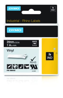 DYMO 1805432 label-making tape White on black1
