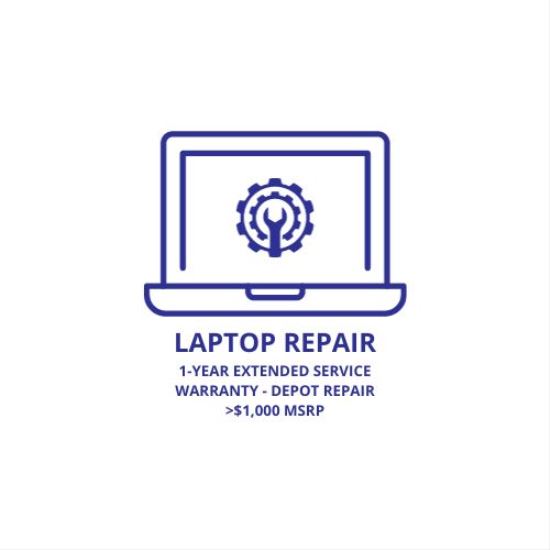 Monthly Subscription for a One-Year Extended Service Warranty Depot Repair - Laptop Greater than $1,000 MSRP1