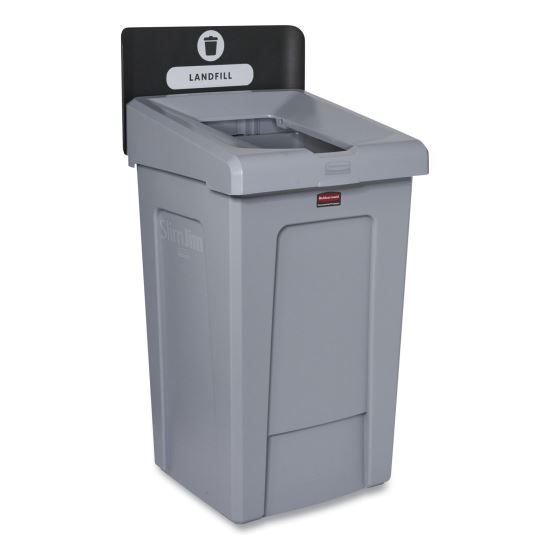 Slim Jim Recycling Station 1-Stream, Landfill Recycling Station, 33 gal, Resin, Gray1