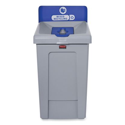 Slim Jim Recycling Station 1-Stream, Mixed Recycling Station, 33 gal, Resin, Gray1