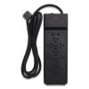 Surge Protector, 12 AC Outlets/2 USB Ports, 8 ft Cord, 3,900 J, Black1