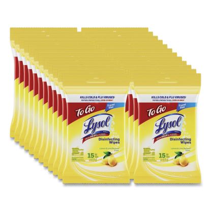 Disinfecting Wipes Flatpacks, 1-Ply, 6.69 x 7.87, Lemon and Lime Blossom, White, 15 Wipes/Flat Pack, 24 Flat Packs/Carton1