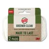 Greener Clean Dual Action Scrub and Wipe, 2.8 x 4.7, 0.7" Thick, White, 2/Pack1