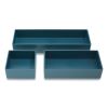 Three-Piece Plastic Drawer Organizer, 3.23 x 3.23 x 1.47, 6.26 x 3.23 x 1.47, 9.5 x 3.23 x 1.47, Teal, 3/Set1