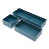 Three-Piece Plastic Drawer Organizer, 3.23 x 3.23 x 1.47, 6.26 x 3.23 x 1.47, 9.5 x 3.23 x 1.47, Teal, 3/Set2