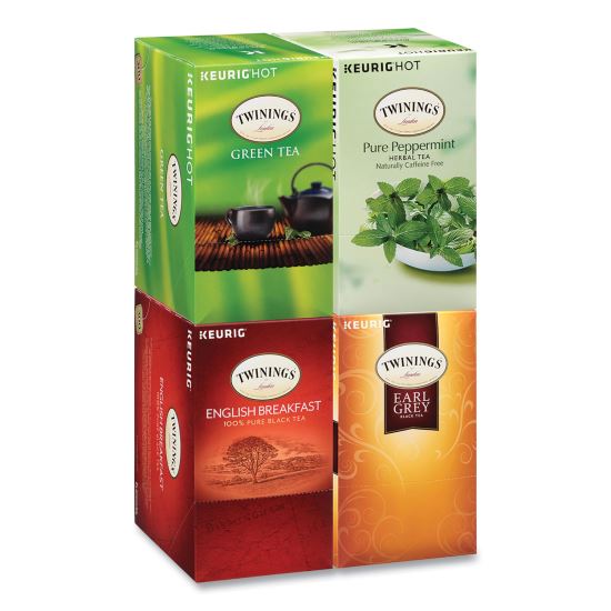 Tea K-Cups, Assorted, 0.11 oz K-Cups, 24/Box, 4 Boxes/Carton1