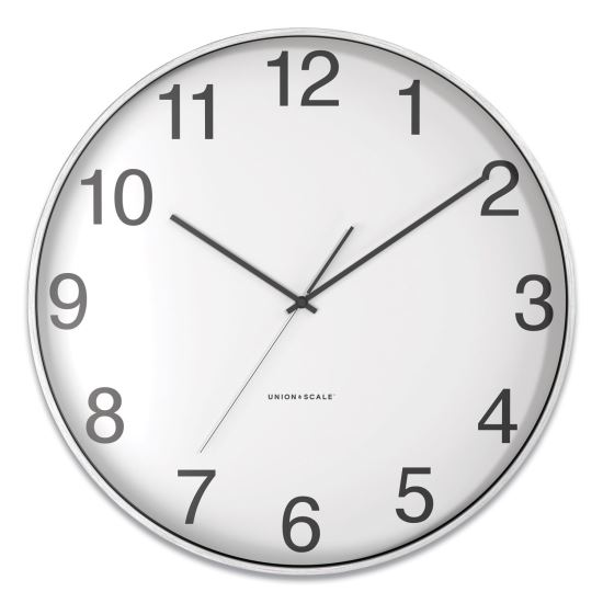 Essentials Classic Round Wall Clock, 12" Overall Diameter, Silver Case, 1 AA (sold separately)1