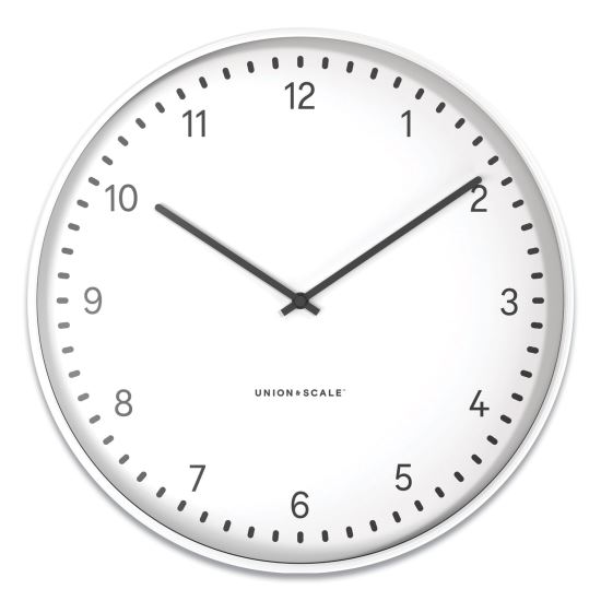 Essentials Contemporary Round Wall Clock, 15" Overall Diameter, White Case, 1 AA (sold separately)1