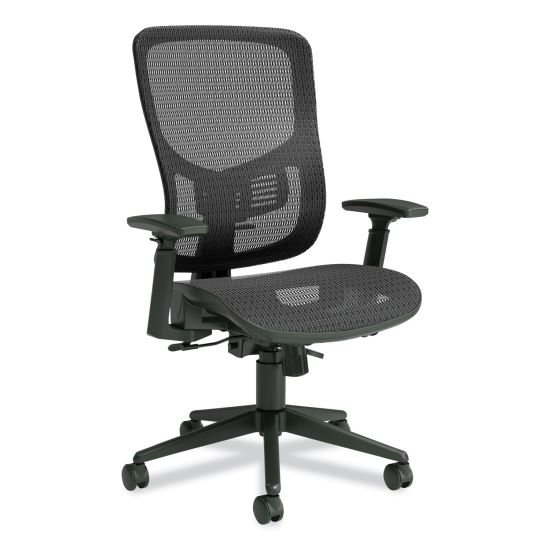 FlexFit Kroy Mesh Task Chair, Supports Up to 275 lbs, 18.9 to 22.76" Seat Height, Black Seat, Black Back, Black Base1