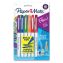 Flair Felt Tip Porous Point Pen, Stick, Bold 1.2 mm, Assorted Ink Colors, White Pearl Barrel, 6/Pack1