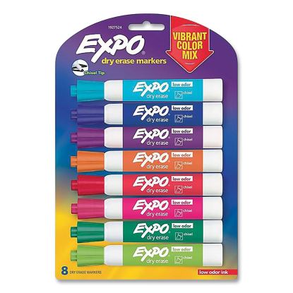 Dry Erase Marker, Broad Chisel Tip, Assorted Colors, 8/Pack1