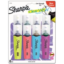 Clearview Tank-Style Highlighter, Assorted Ink Colors, Chisel Tip, Assorted Barrel Colors, 8/Set1