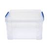 Super Stacker Lift-Off Lid Storage Tote, 7.25" x 10.88" x 6.38", Transparent/Blue1