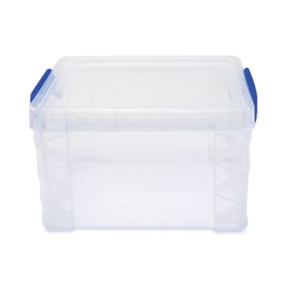 Super Stacker Lift-Off Lid Storage Tote, 7.25" x 10.88" x 6.38", Transparent/Blue1