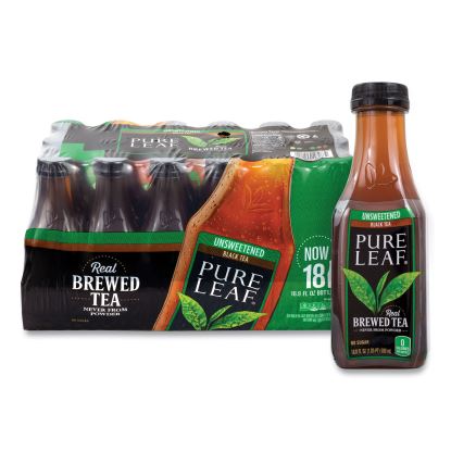 Pure Leaf Unsweetened Iced Black Tea, 16.9 oz Bottle, 18/Carton, Ships in 1-3 Business Days1