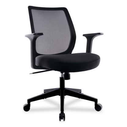 Essentials Mesh Back Fabric Task Chair with Arms, Supports Up to 275 lb, Black Fabric Seat, Black Mesh Back, Black Base1