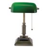 LED Bankers Lamp with Green Shade, Candlestick Neck, 14.75" High, Antique Bronze, Ships in 4-6 Business Days1