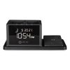 Desktop Organizer w/LED Alarm Clock/Device Charger, 2 Compartments, 10.68 x 4.88 x 4.32, Black, Plastic,Ships in 1-3 Bus Days1