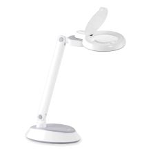Space-Saving LED Magnifier Desk Lamp, 14" High, White, Ships in 1-3 Business Days1