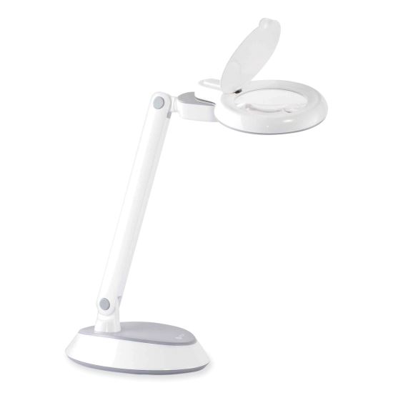 Space-Saving LED Magnifier Desk Lamp, 14" High, White, Ships in 1-3 Business Days1