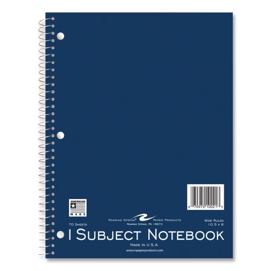 Subject Wirebound Promo Notebook, 1-Subject, Wide/Legal Rule, Asst Cover, (70) 10.5x8 Sheets, 24/CT, Ships in 4-6 Bus Days1