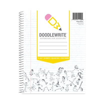 DoodleWrite Notebooks, 1-Subject, Medium/College Rule, White Cover, (60) Sheets, 24/Carton, Ships in 4-6 Business Days1