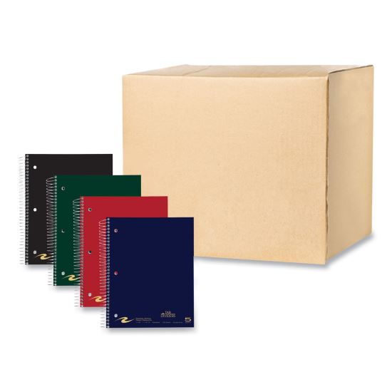 Wirebound Notebook w/Tabs, 5-Subject, College Rule, Randomly Asst Covers, (200) 11 x 8.5 Sheets, 12/CT, Ships in 4-6 Bus Days1