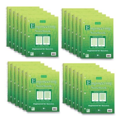 Wirebound Engineering Notebook, 20 lb Paper Stock, Green Cover, 80-Green 11 x 8.5 Sheets, 24/CT, Ships in 4-6 Business Days1
