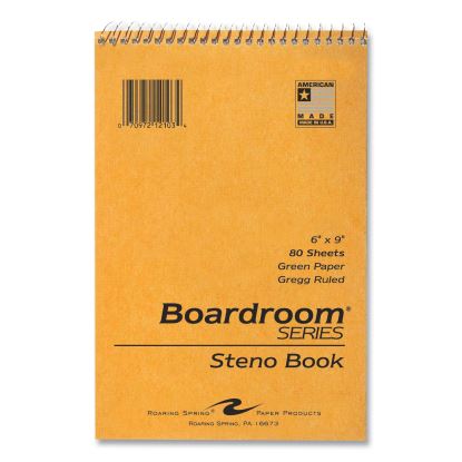 Boardroom Series Steno Pad, Gregg Ruled, Brown Cover, 80 Green 6 x 9 Sheets, 72 Pads/Carton, Ships in 4-6 Business Days1