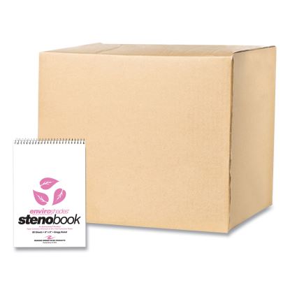 EnviroShades Steno Pad, Gregg Rule, White Cover, 80 Pink 6 x 9 Sheets, 24 Pads/Carton, Ships in 4-6 Business Days1