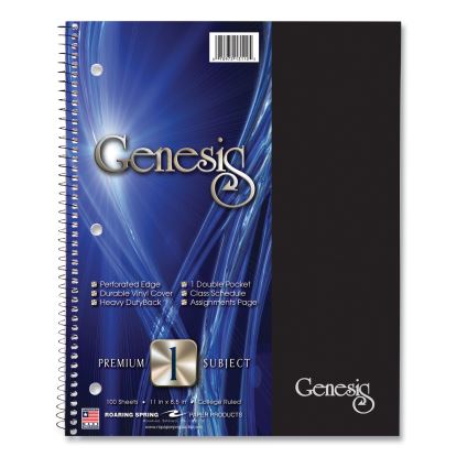 Genesis Notebook, 1-Subject, Medium/College Rule, Randomly Asst Cover Color, (100) 11x9 Sheets, 12/CT, Ships in 4-6 Bus Days1