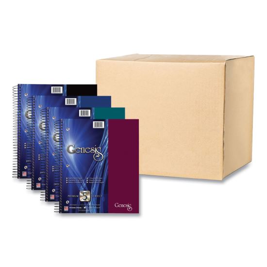 Genesis Notebook, 5-Subject, Medium/College Rule, Randomly Asst Cover Color, (200) 11x9 Sheets, 12/CT, Ships in 4-6 Bus Days1