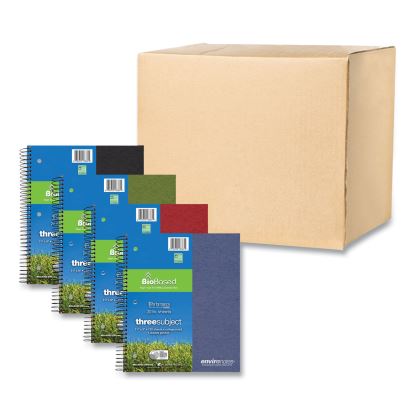 Earthtones BioBased  3 Subject Notebook, Med/College Rule, Random Asst Covers, (120) 11x9 Sheets, 24/CT,Ships in 4-6 Bus Days1
