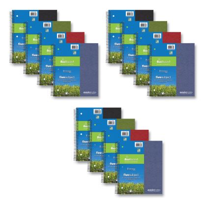 Earthtones BioBased  5 Subject Notebook, Med/College Rule, Random Asst Covers, (160) 11x9 Sheets, 12/CT,Ships in 4-6 Bus Days1
