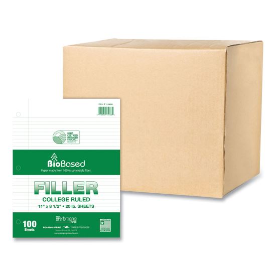 Filler Paper, 3-Hole, 8.5 x 11, College Rule, 100 Sheets/Pack, 24 Packs/Carton, Ships in 4-6 Business Days1