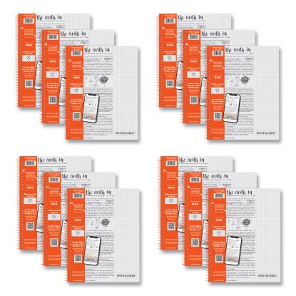 Whitelines Notebook, Quadrille Rule, (5 sq/in), Gray/Orange Cover, (70) 11 x 8.5 Sheets, 12/CT, Ships in 4-6 Business Days1