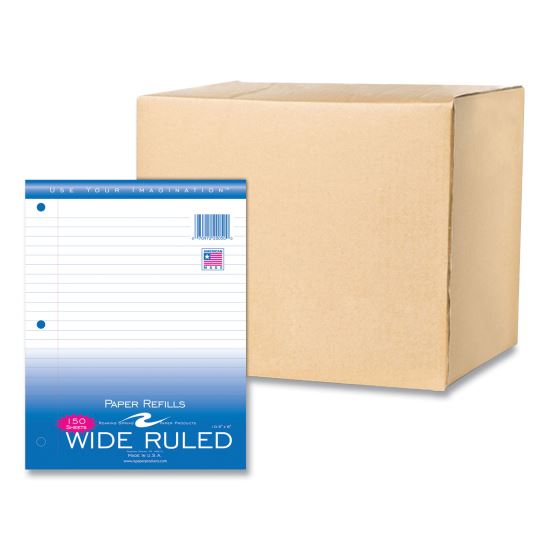 Loose Leaf Paper, 8 x 10.5, 3-Hole Punched, Wide Rule, White, 150 Sheets/Pack, 24 Packs/Carton, Ships in 4-6 Business Days1