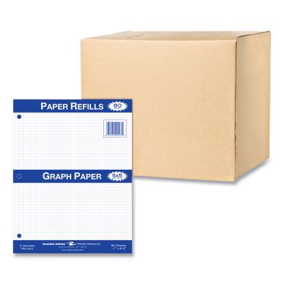 Graph Filler Paper, 3-Hole, 8.5 x 11, Quadrille: 5 sq/in, 80 Sheets/Pack, 24 Packs/Carton, Ships in 4-6 Business Days1