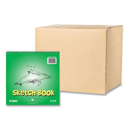 Kids Sketch Notepad, Green Cover, 40 White 9 x 9 Sheets, 12/Carton, Ships in 4-6 Business Days1