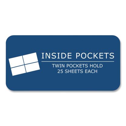 Pocket Folder with 3 Fasteners, 0.5" Capacity, 11 x 8.5, Dark Blue, 25/Box, 10 Boxes/Carton, Ships in 4-6 Business Days1