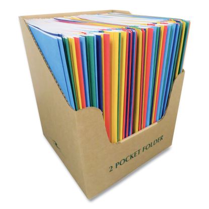 Pocket Folder with 3 Fasteners, 0.5" Capacity, 11 x 8.5, Assorted Colors, 100/Carton, Ships in 4-6 Business Days1
