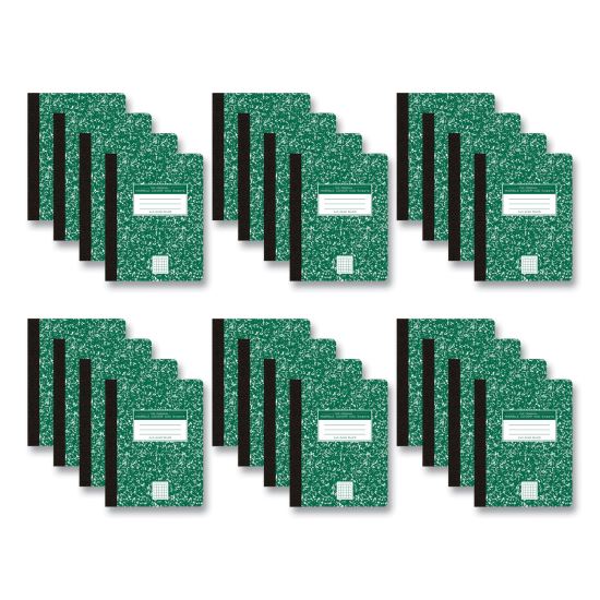 Hardcover Composition Book, Quadrille 5 sq/in Rule, Green Marble Cover, (100) 9.75 x 7.5 Sheet, 24/CT, Ships in 4-6 Bus Days1