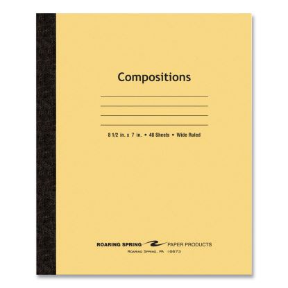 Flexible Cover Composition Notebook, Wide/Legal Rule, Manila Cover, (48) 8.5 x 7 Sheets, 72/CT, Ships in 4-6 Business Days1