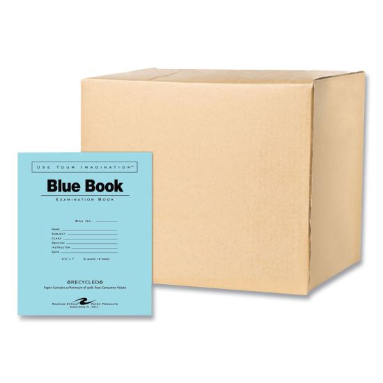 Recycled Exam Book, Wide/Legal Rule, Blue Cover, (8) 8.5 x 7 Sheets, 600/Carton, Ships in 4-6 Business Days1