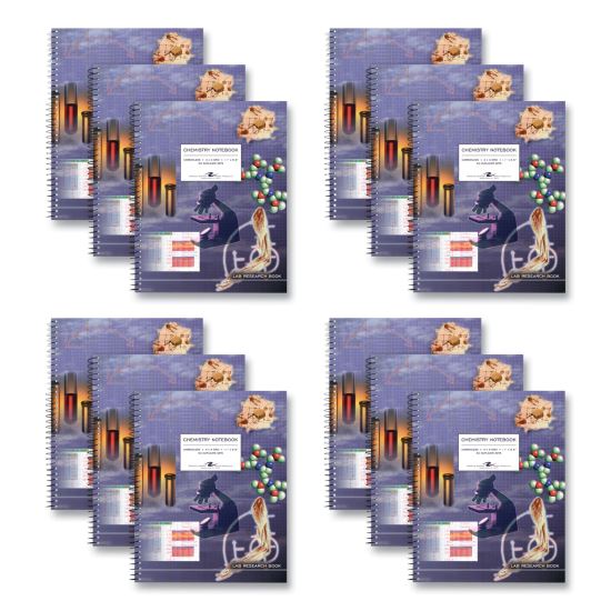 Lab/Science Carbonless Notebook, Quad Rule (4 sq/in), Multicolor Cover, (100) 11x8.5 Sheets, 12/CT,Ships in 4-6 Business Days1