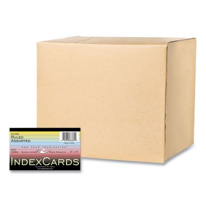 Colored Index Cards, 3 x 5, Assorted Colors, 100/Pack, 36 Packs/Carton, Ships in 4-6 Business Days1